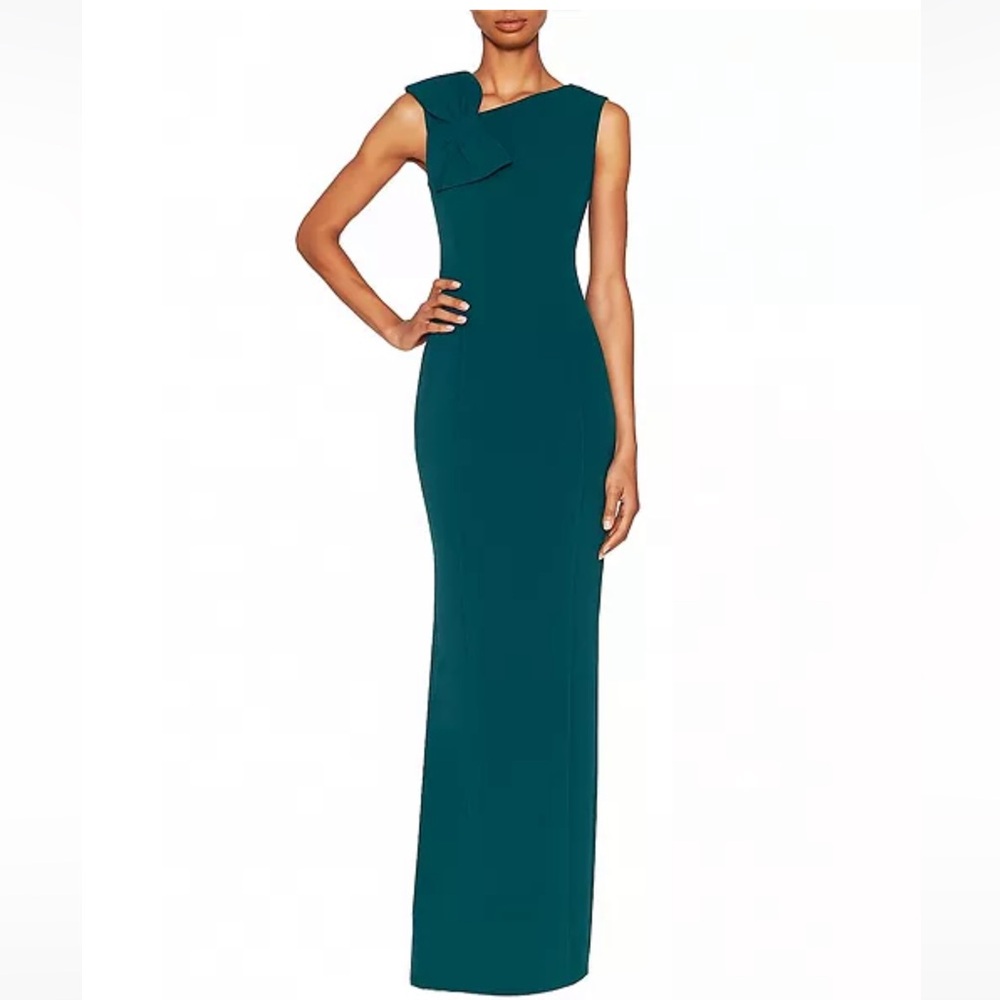 WHITE TIE Women's Asymmetric Scuba Formal Crepe Gown Dress NWT